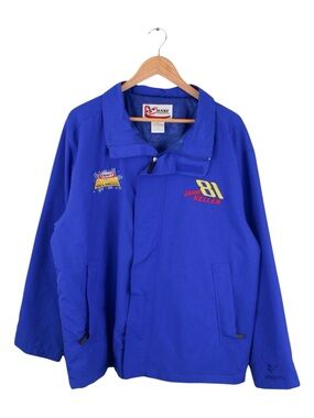 Chase Authentics NASCAR Racing Jacket Kraft 100 Years Embroidered Blue Mens L
